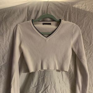 BRANDY MELVILLE White Long-Sleeved Shirt